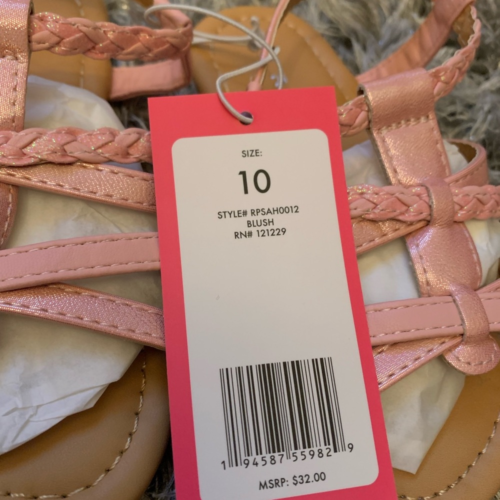 NWT Rampage blush colored sandals. Toddler size 10